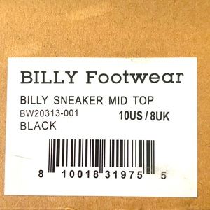 Black sneaker billy footwear size 10 zip up shoes
